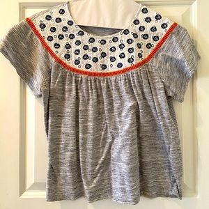 Floral embroidered short sleeve top